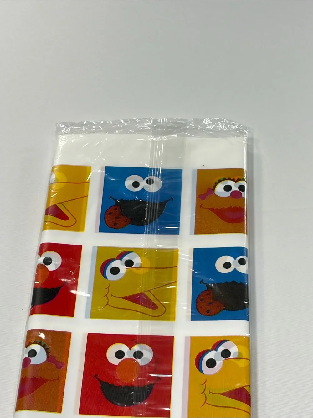 NWT Vintage Sesame Street Plastic Table Cover Party Decor 54x96 Elmo Cookie
